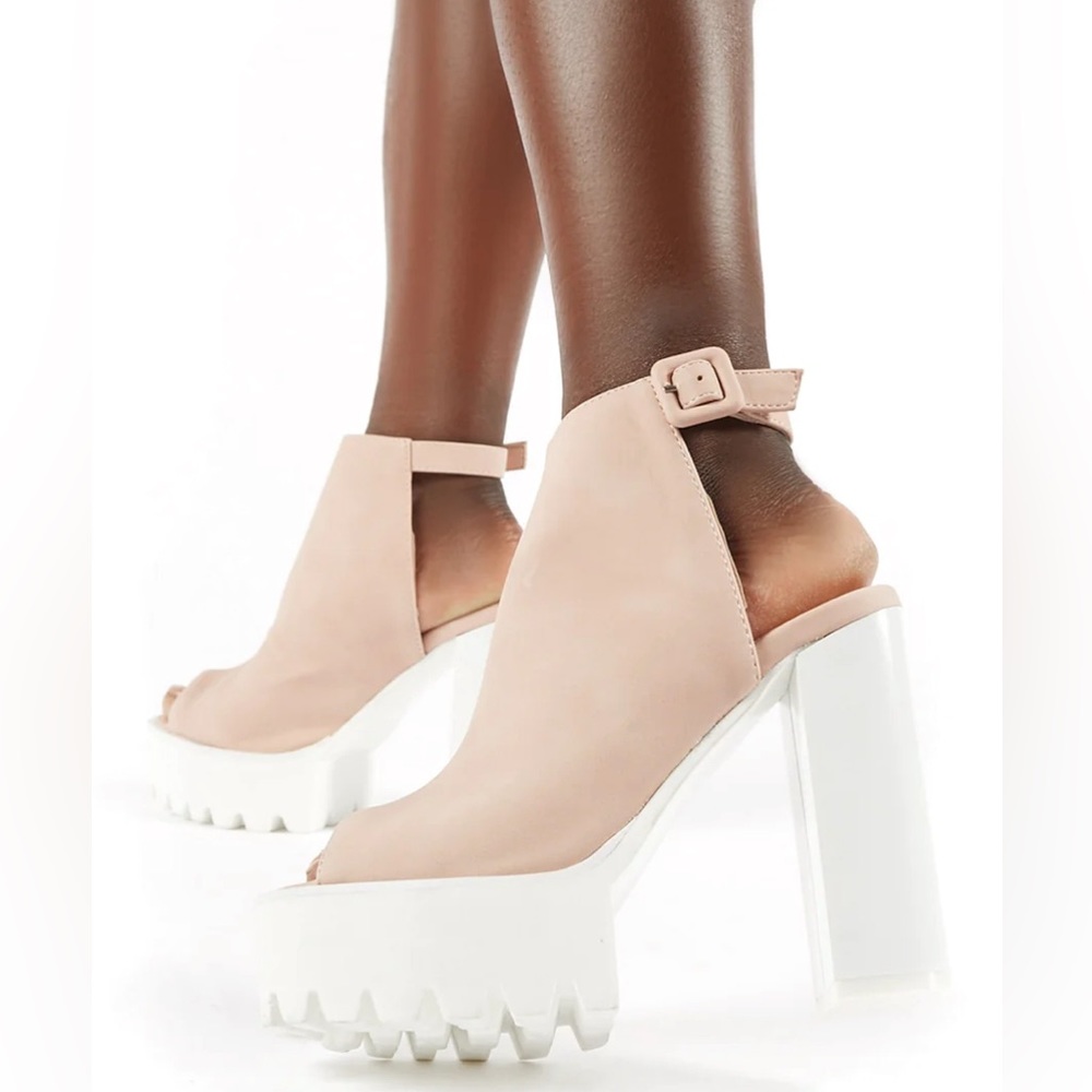 Public Desire Pink Platform Block Heels size us 5 NTW